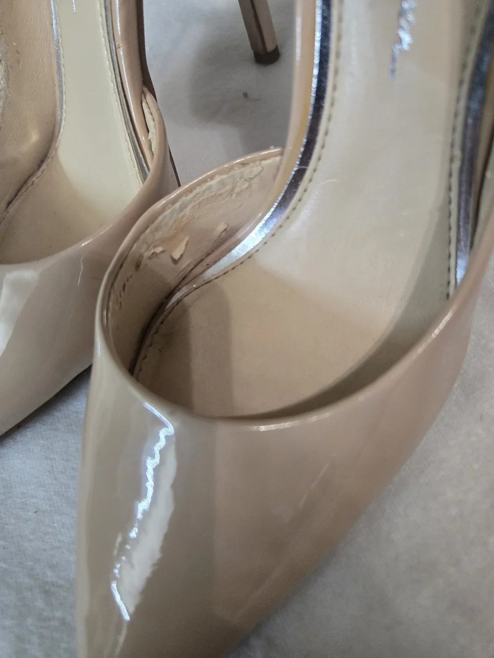 Jessica Simpson Nude Patent Pointed-Toe Stiletto Pumps Size 5.5